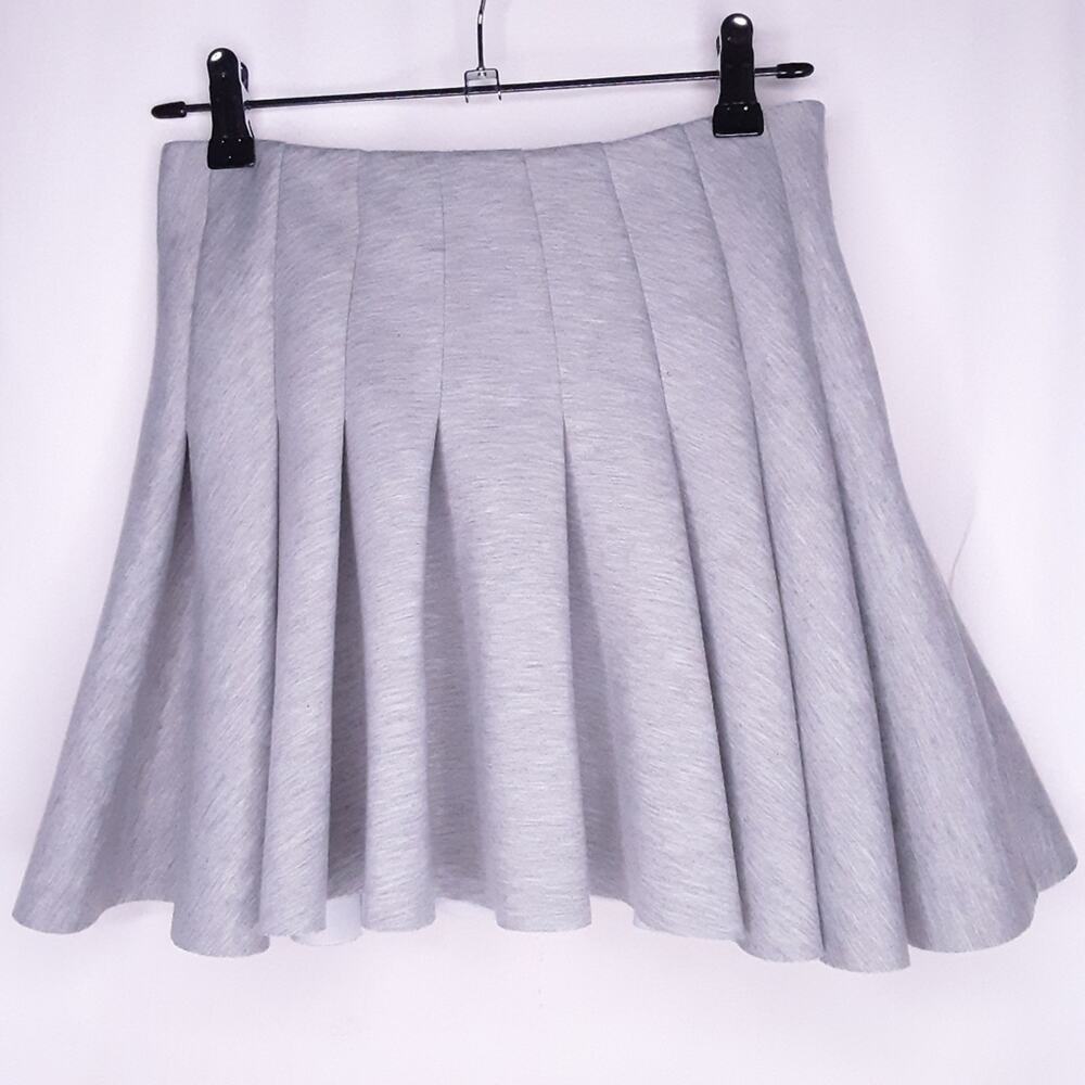 💎Heather Gray Pleated Circular Mini Skirt